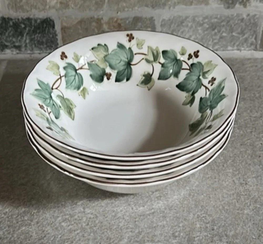 4 NIKKO Casual Living Greenwood Ivy Desert Bowls 6⅛